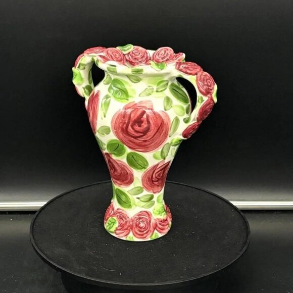 Vintage "Emily Rose" by Don Swanson Double Handled Floral Vase 6" - Picture 1 of 6